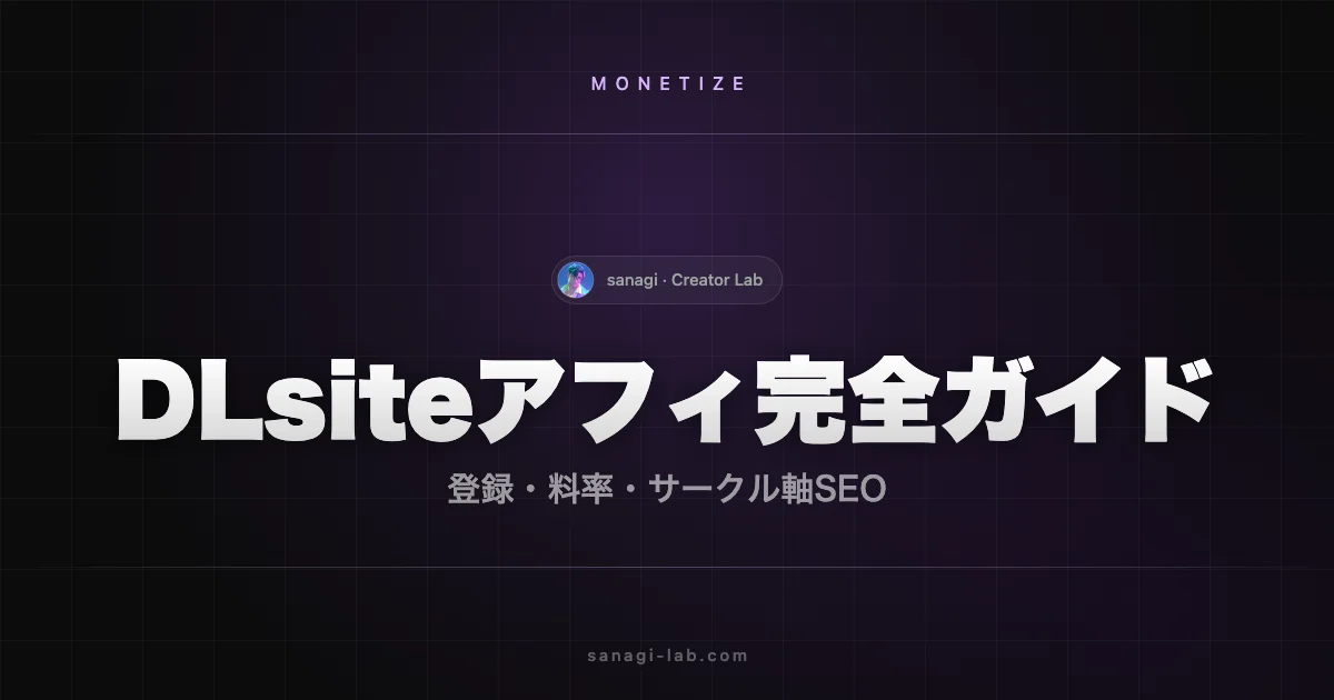 DLsiteアフィリエイト完全ガイド｜始め方・料率・サークル軸SEO【2026年版】